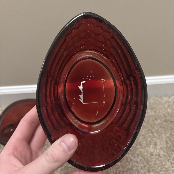 Cracker Barrel Ruby Red Hen On Nest Lidded Bowl Candy Dish 7” Country Cottage - Picture 6 of 6